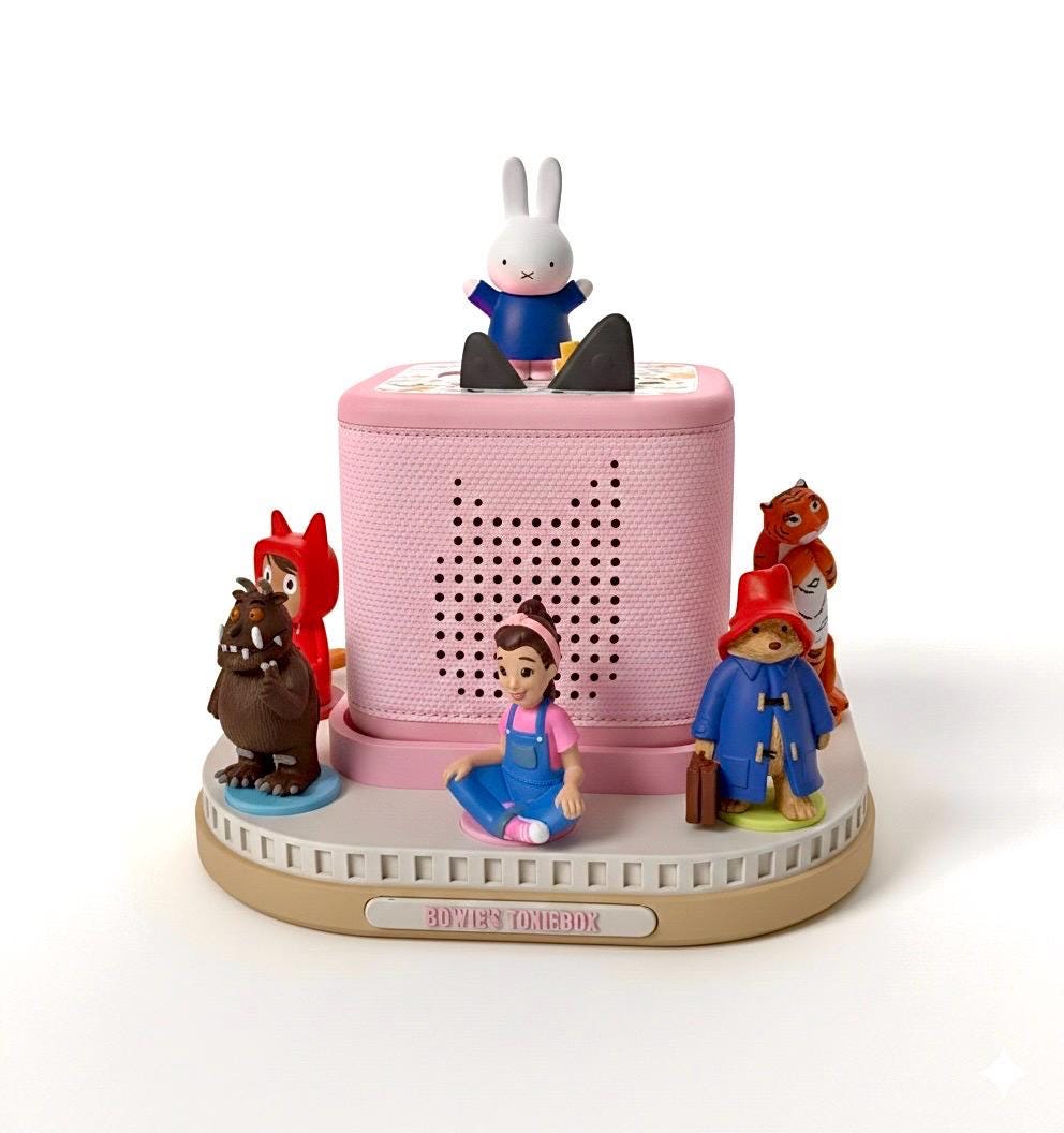 Toniebox & Toniebox 2 Shelf Organizer Stand with Integrated Dock | Tonies Display Storage for Playroom