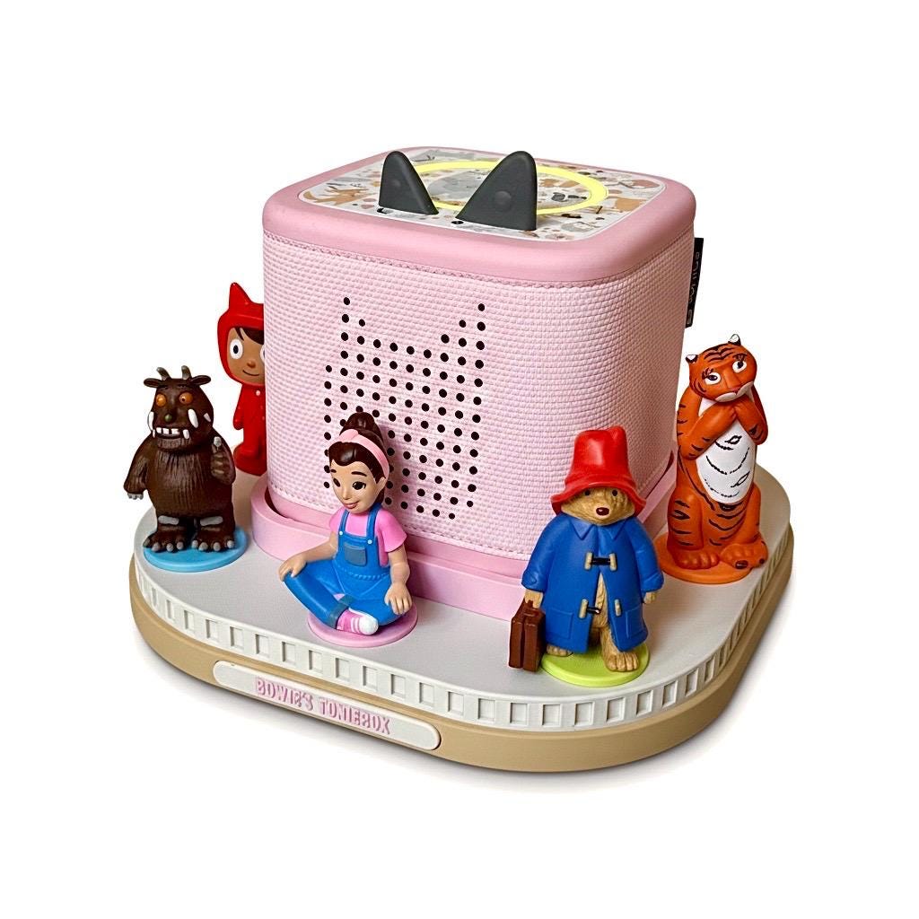 Toniebox & Toniebox 2 Shelf Organizer Stand with Integrated Dock | Tonies Display Storage for Playroom