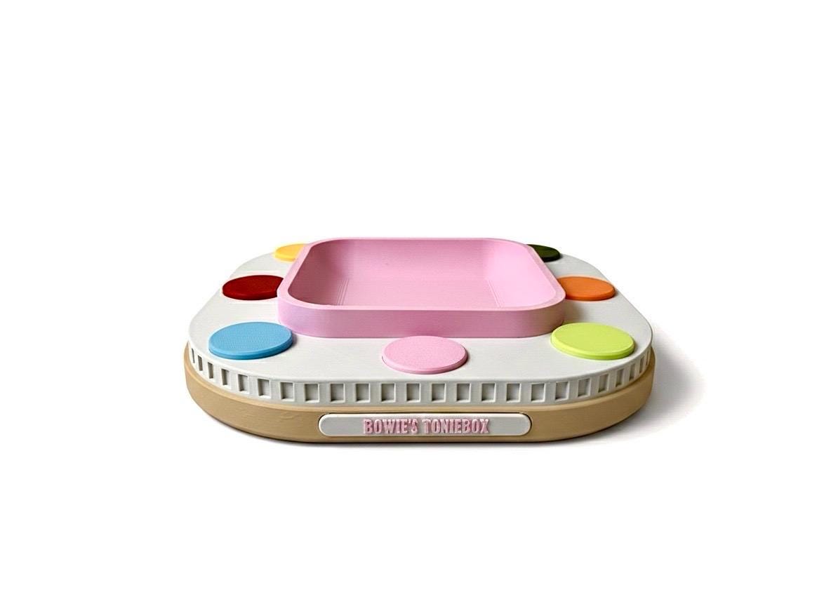 Toniebox & Toniebox 2 Shelf Organizer Stand with Integrated Dock | Tonies Display Storage for Playroom